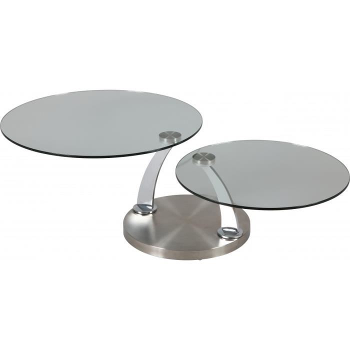 Table basse ronde vitrée