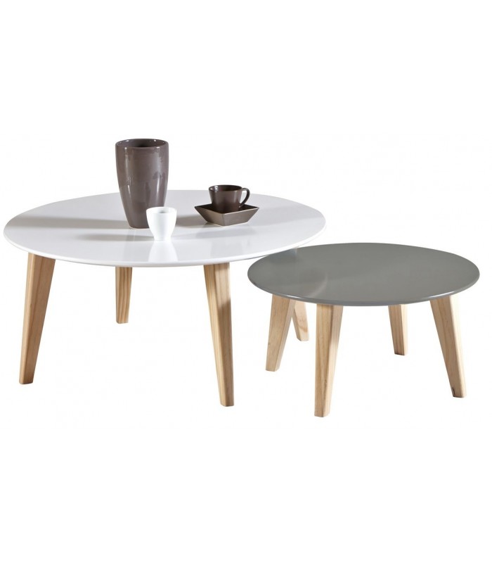 Table basse scandinave blanc gris