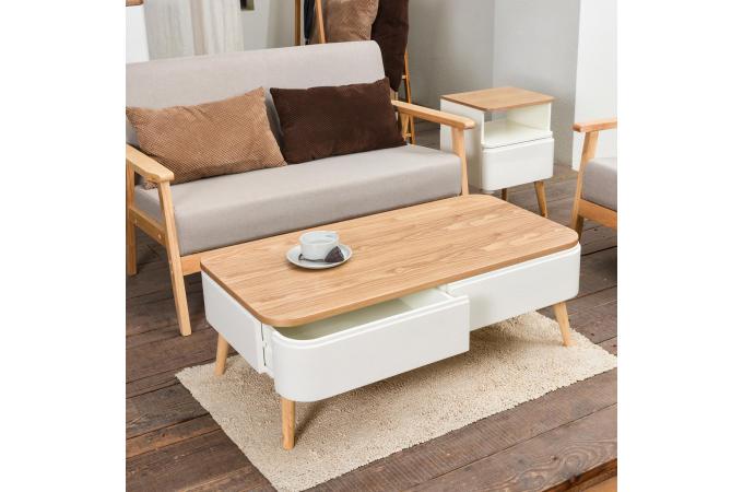 Table basse scandinave noir et bois