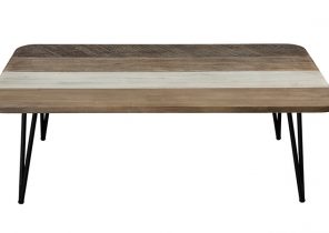 Table basse rectangulaire en métal et bois longueur 120cm swansea