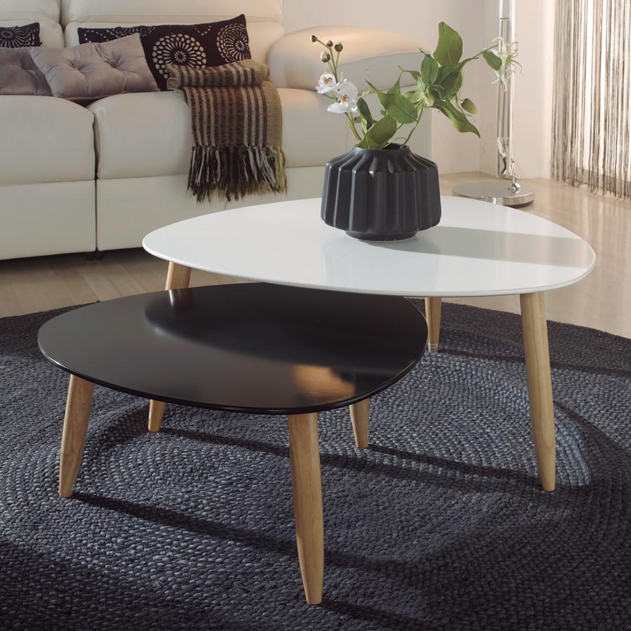 Table basse scandinave noir et blanc