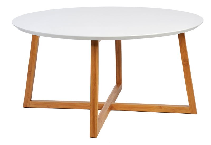 Table basse scandinave bois et blanc