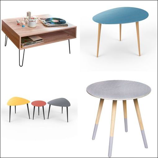 Table basse scandinave bleu canard