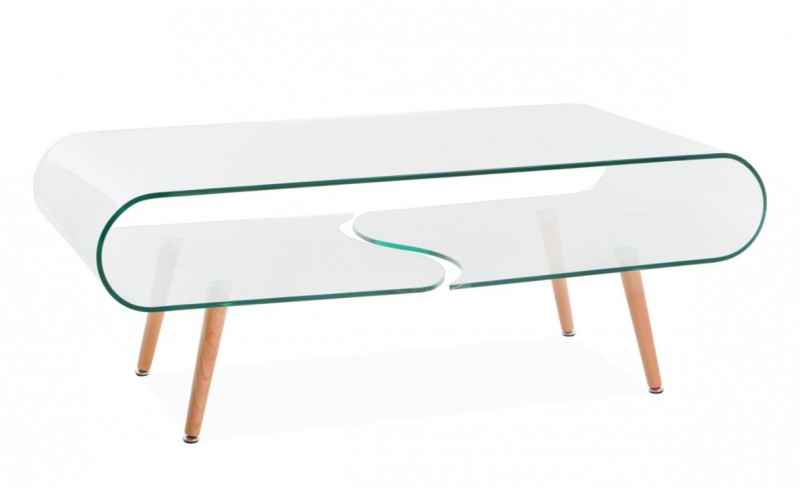 Table basse scandinave transparente