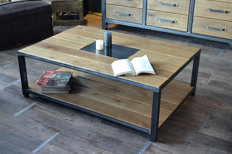 Table basse style industriel conforama