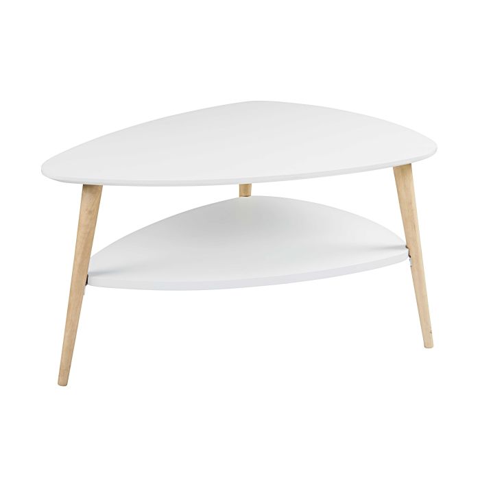 Table basse ovale scandinave blanche