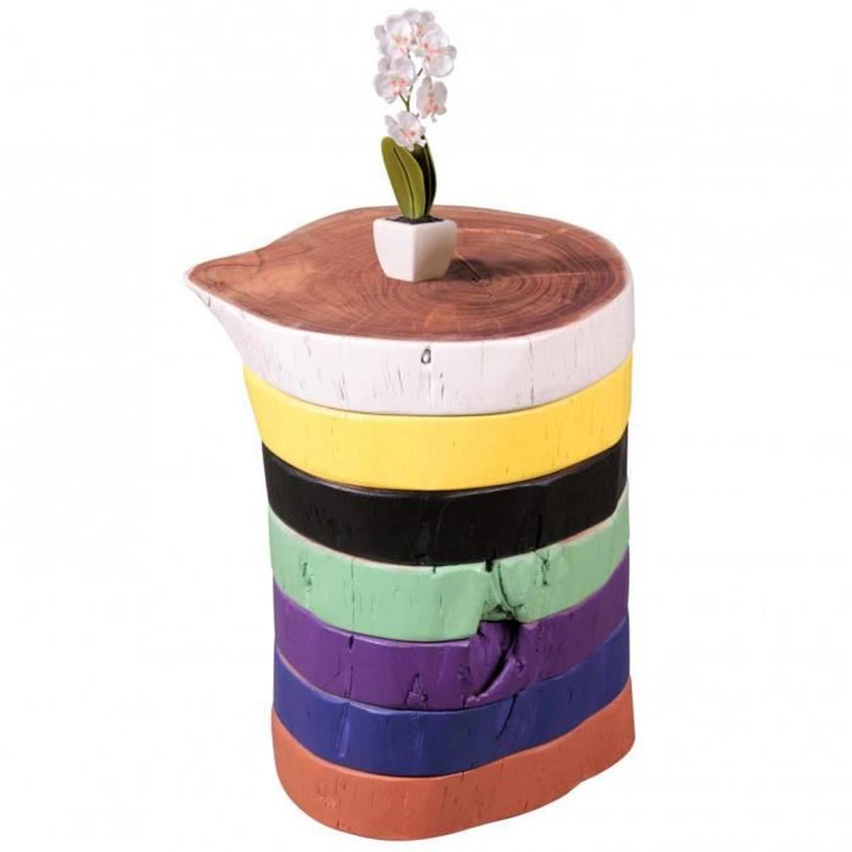 Table basse tranche bois