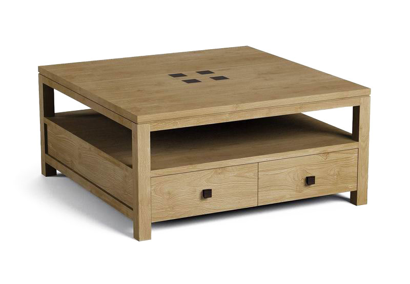 Table basse carrée bois teck