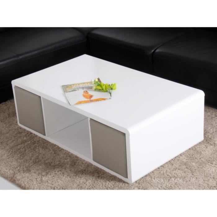 Table basse avec 4 pouf encastrable