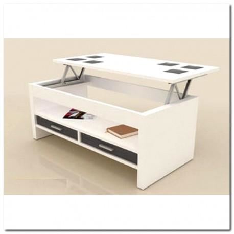 Table basse ice cube plateau relevable blanc