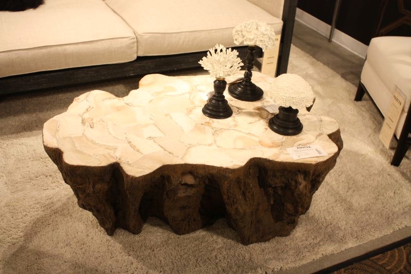 Table basse bois tronc arbre