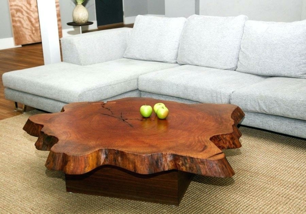 Table basse souche de bois