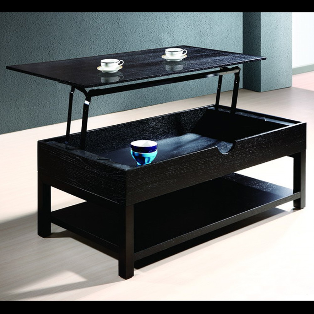 Table basse relevable 2 allonges noir/gris studio