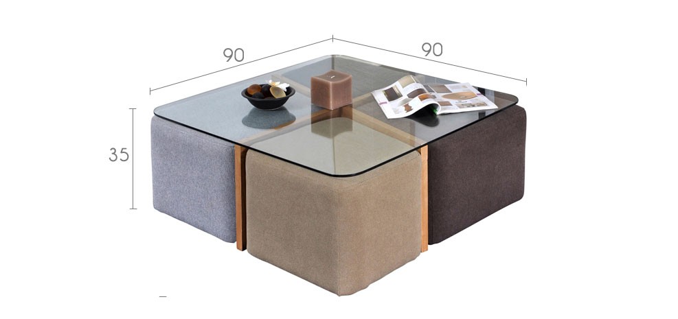 Table basse avec pouf fly