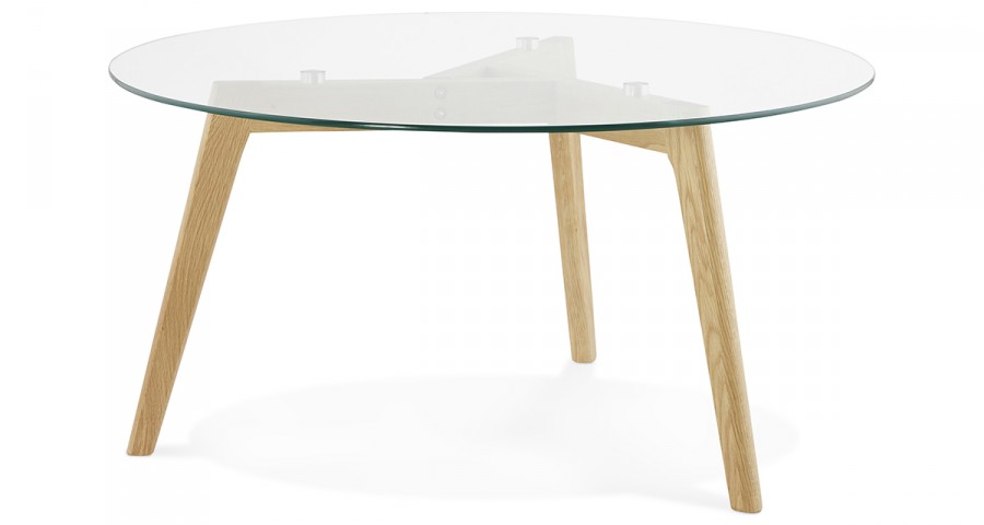 Table basse verre et bois scandinave