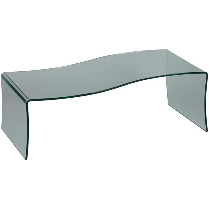Table basse en verre courbé