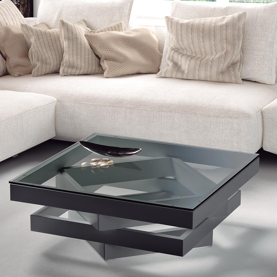 Table basse en verre suisse