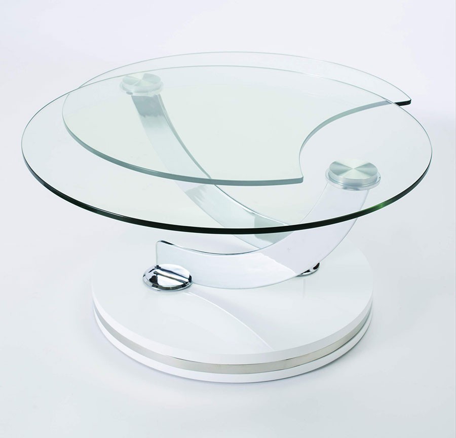 Table basse en verre tournante