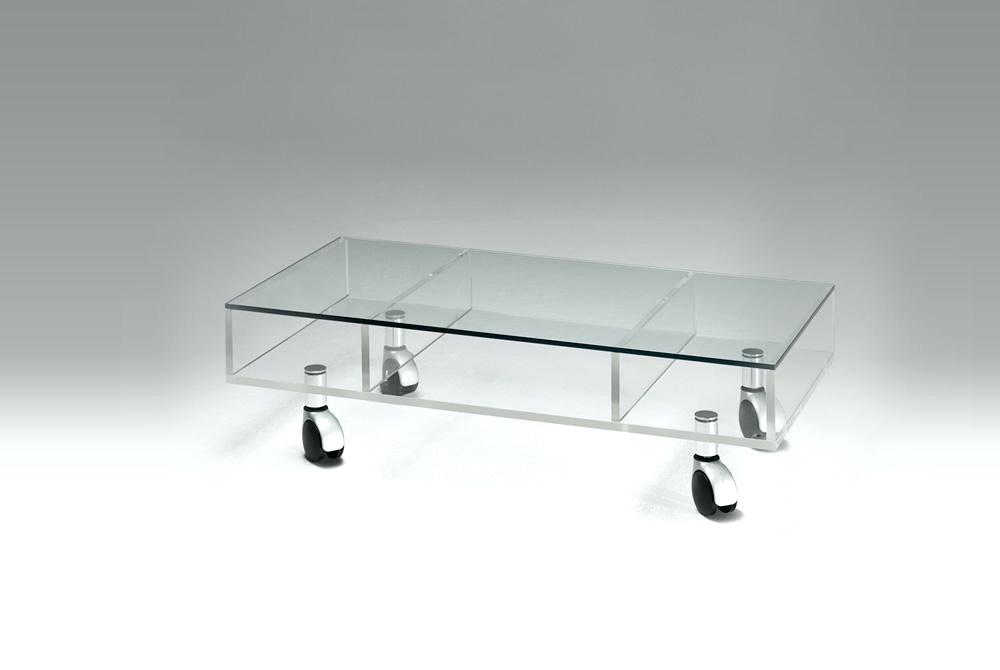 Table basse en verre roulettes