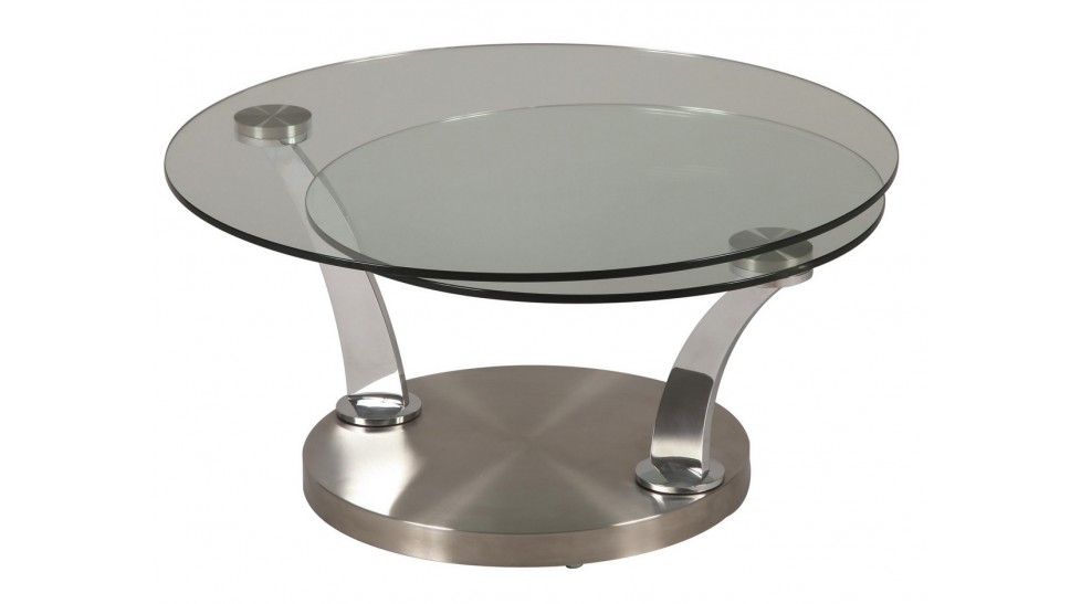 Table basse ronde verre trempé