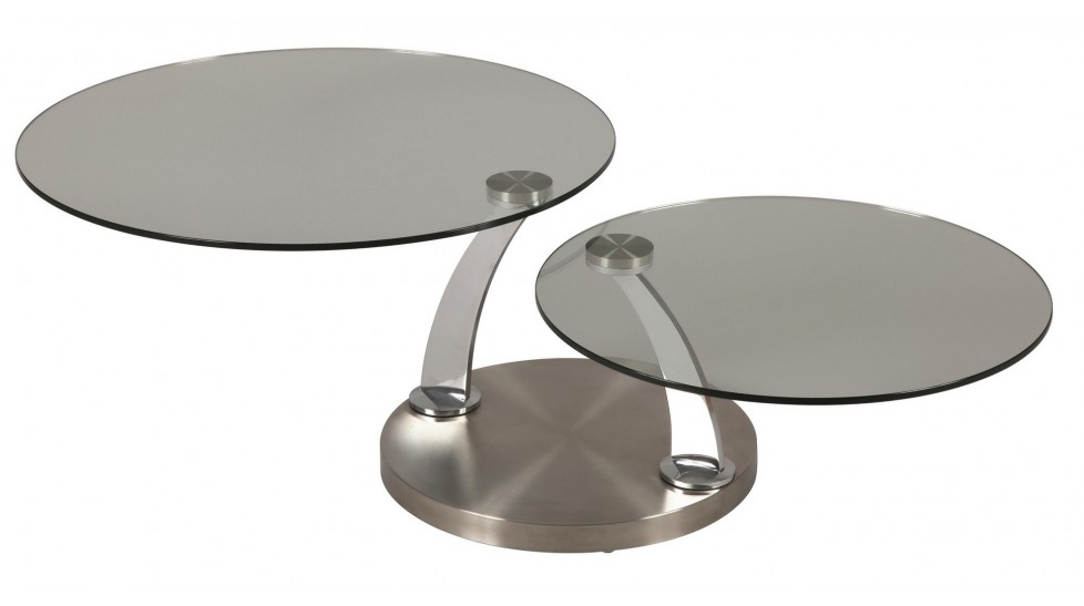 Table basse ronde double