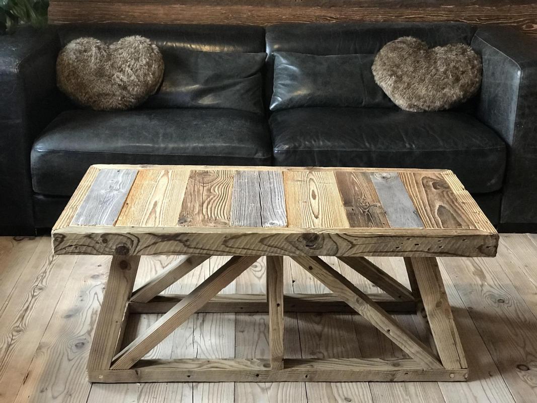 Table basse vieux bois