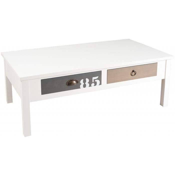 Table basse vintage avec tiroir