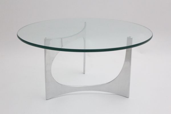 Table basse ronde verre vintage