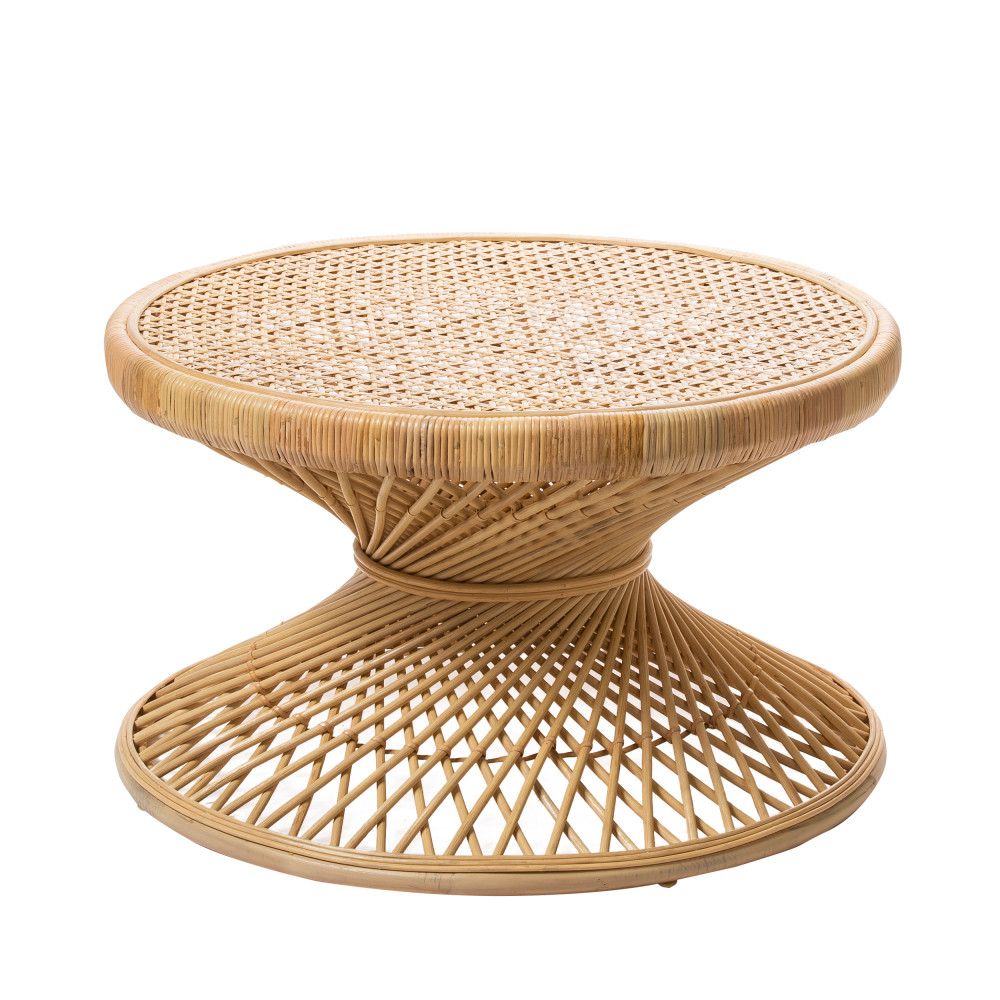Table basse vintage rotin