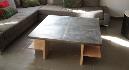 Table basse bois et zinc