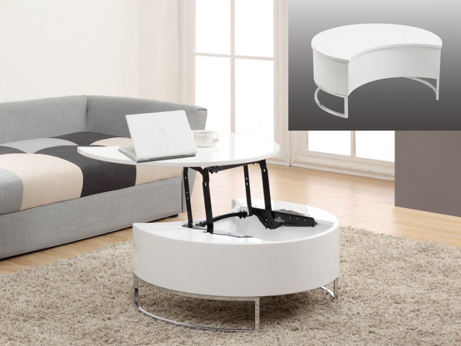 Table basse avec 2 plateau relevable