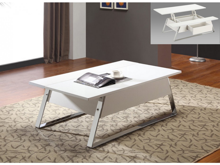 Table basse relevable tiroir