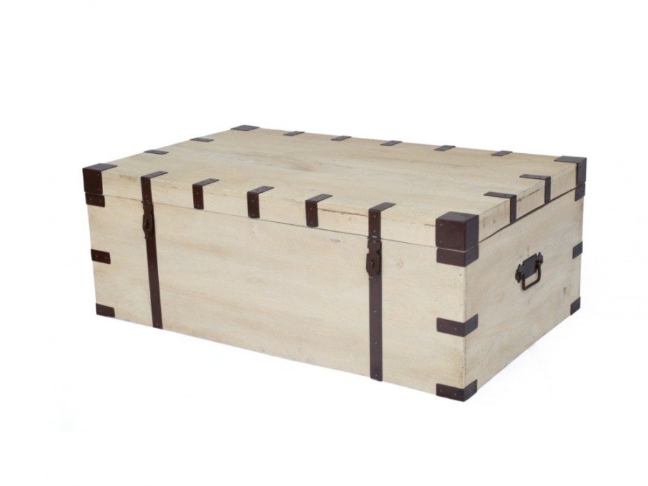 Table basse malle en bois