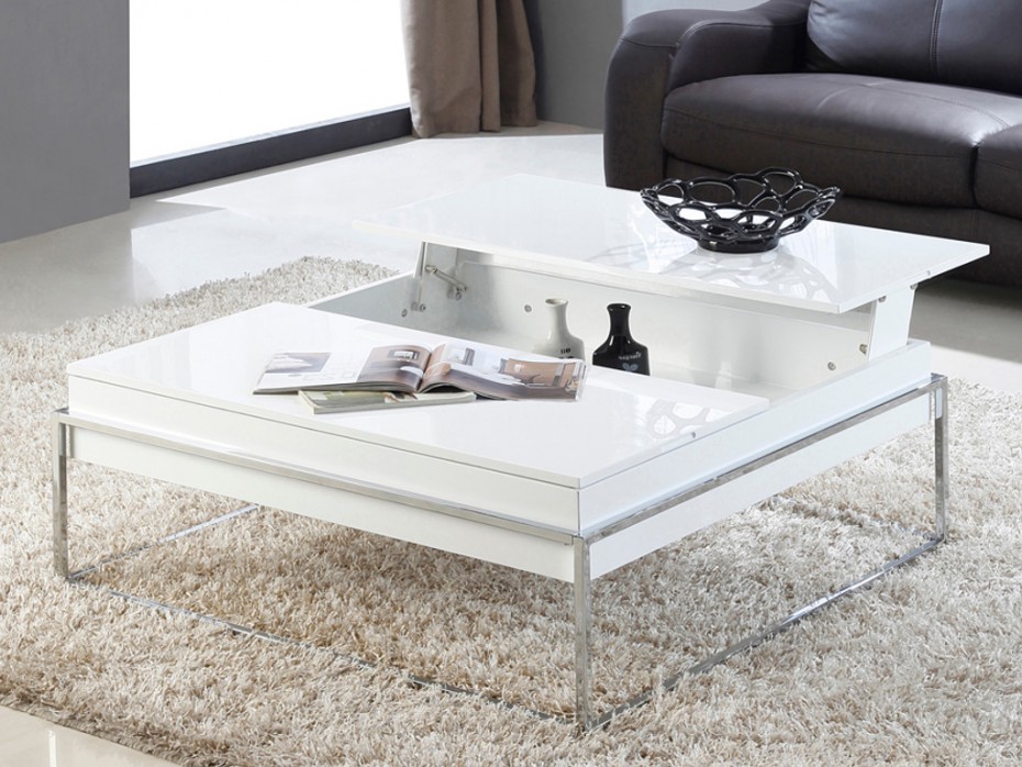 Table basse carre plateau relevable