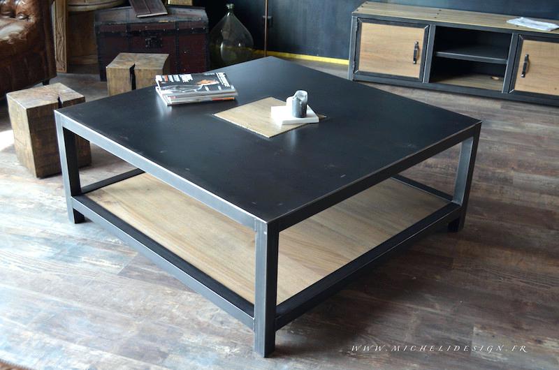 Table basse industrielle destockage