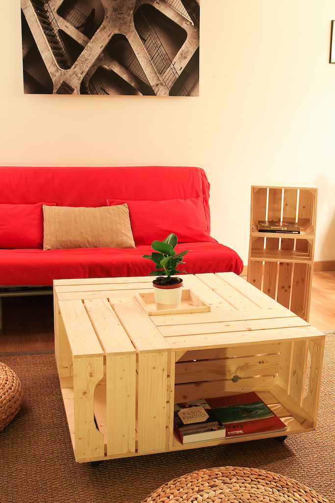 Caisse en bois table basse