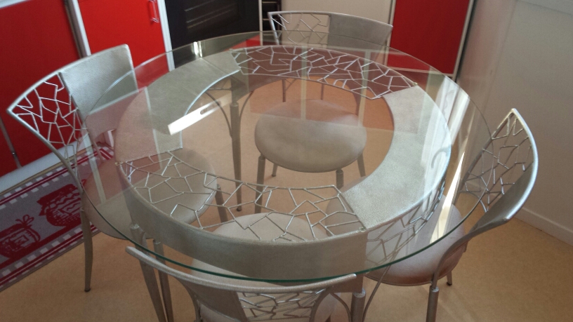 Table basse bois et verre crozatier