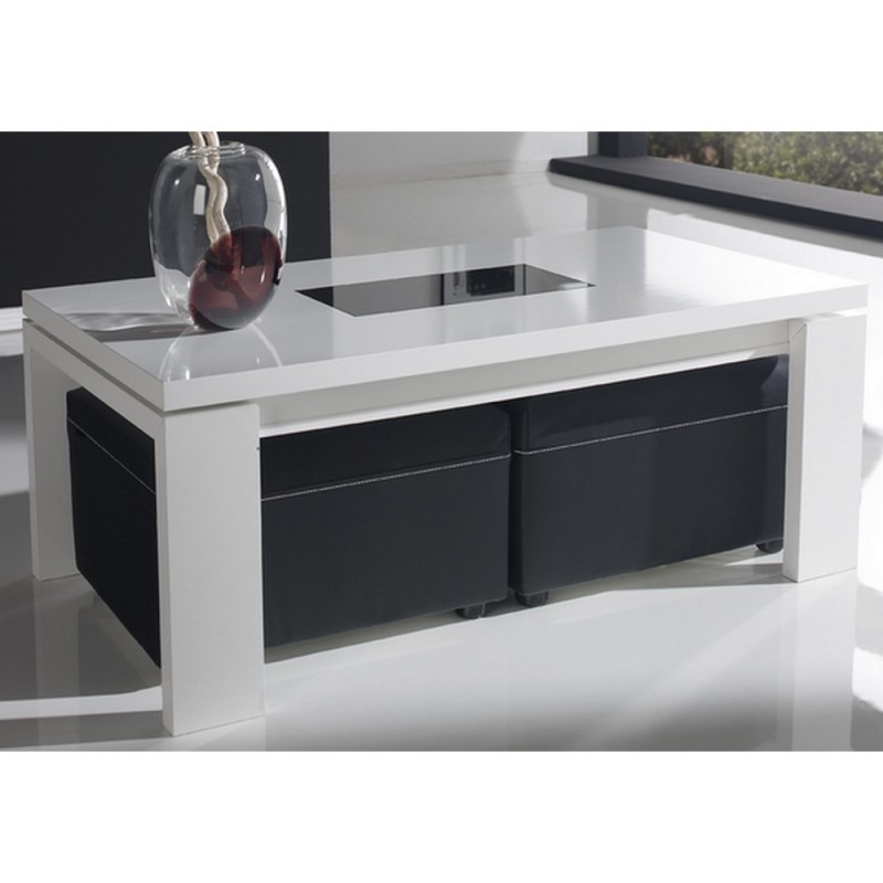 Table basse avec pouf chez fly