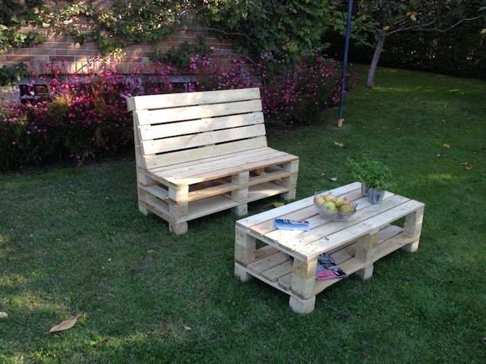 Table basse de jardin en palette