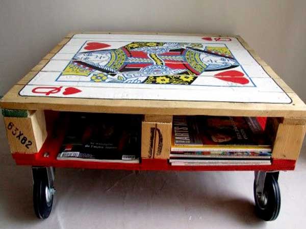 Table basse palette peinture