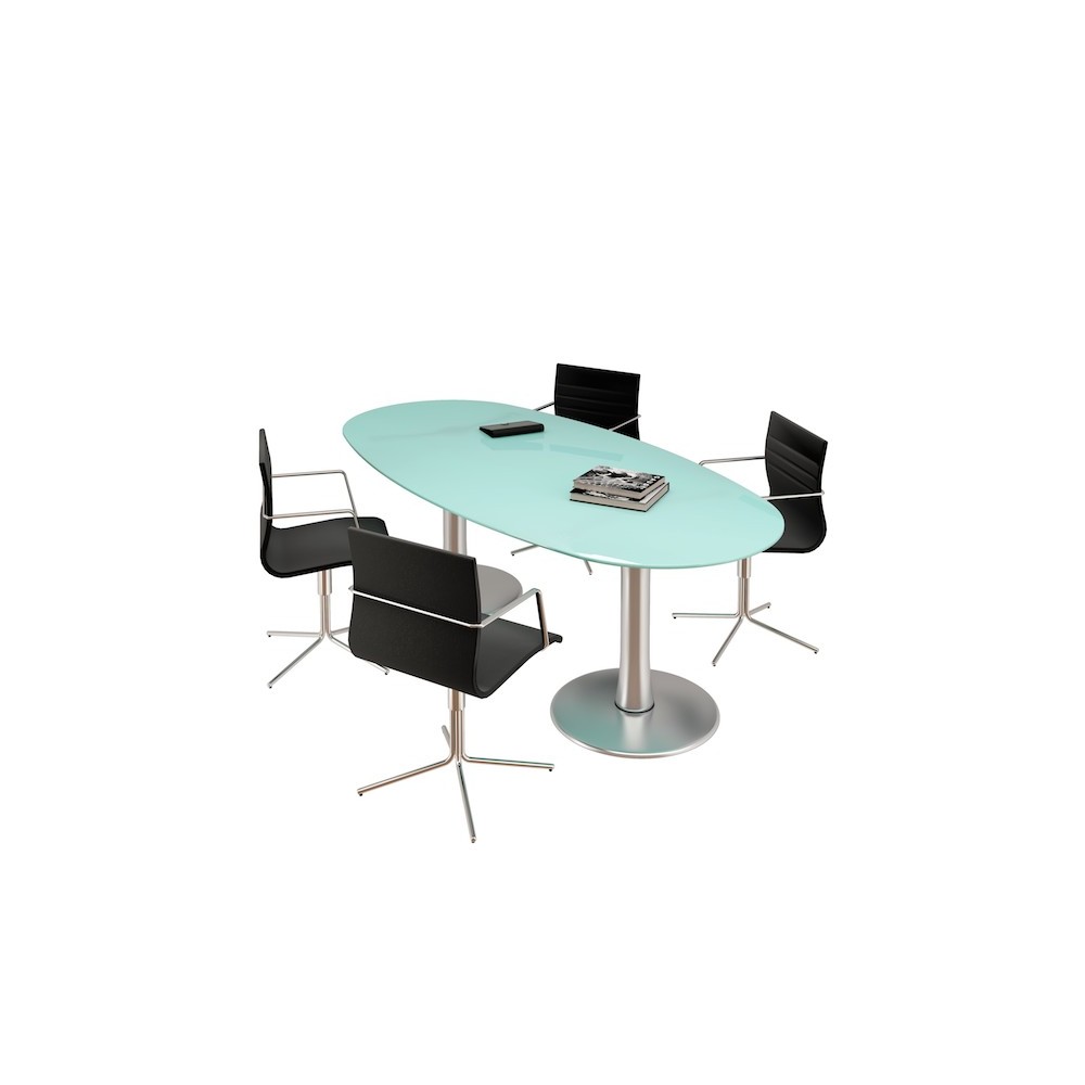 Table basse verre + pouf quadrifoglio