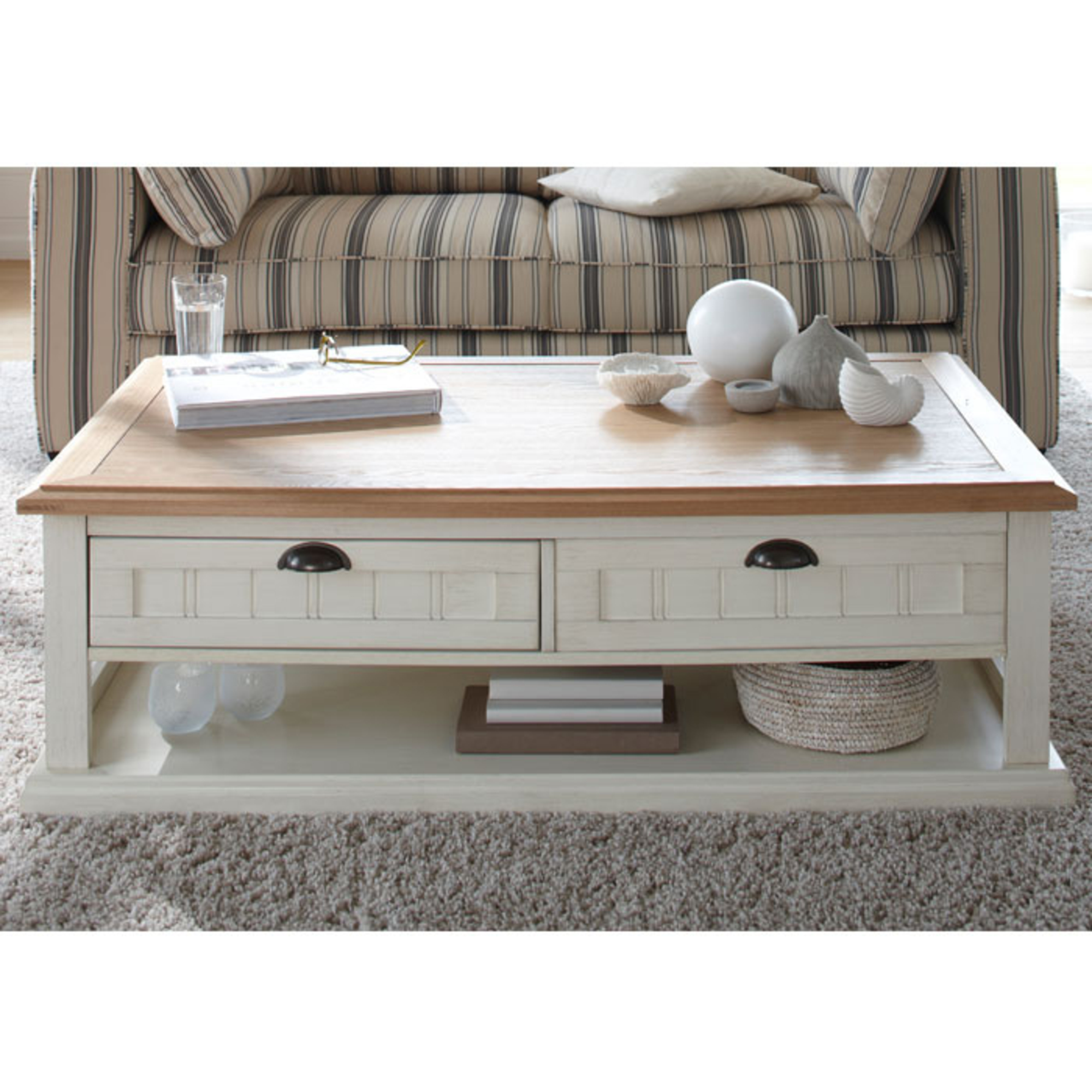 Table basse de salon bois blanc