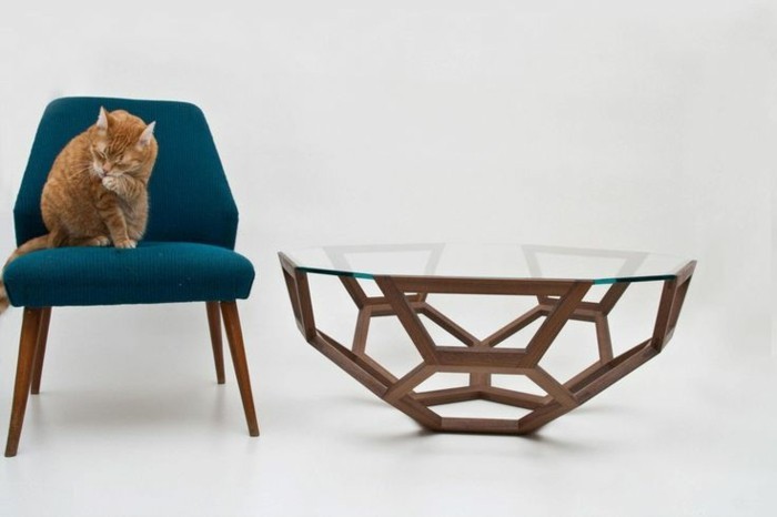 Table basse ronde bois moderne