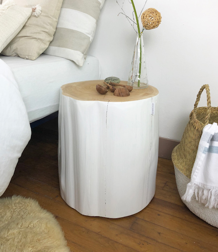 Table basse de salon en rondin de bois