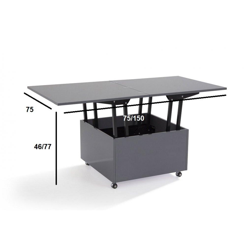 Table basse roulette relevable
