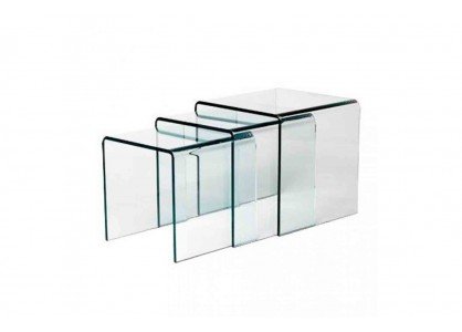 Table basse gigogne en verre design
