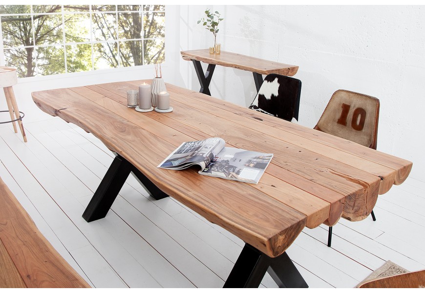 Table basse carre metal et bois