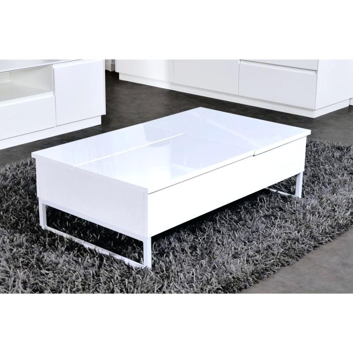 Table Basse Ronde Transformable En.casa - Plateau Relevable Et Rangement, Design Moderne Blanc
