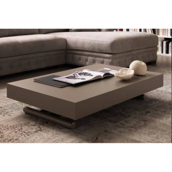 Table basse plateau relevable taupe