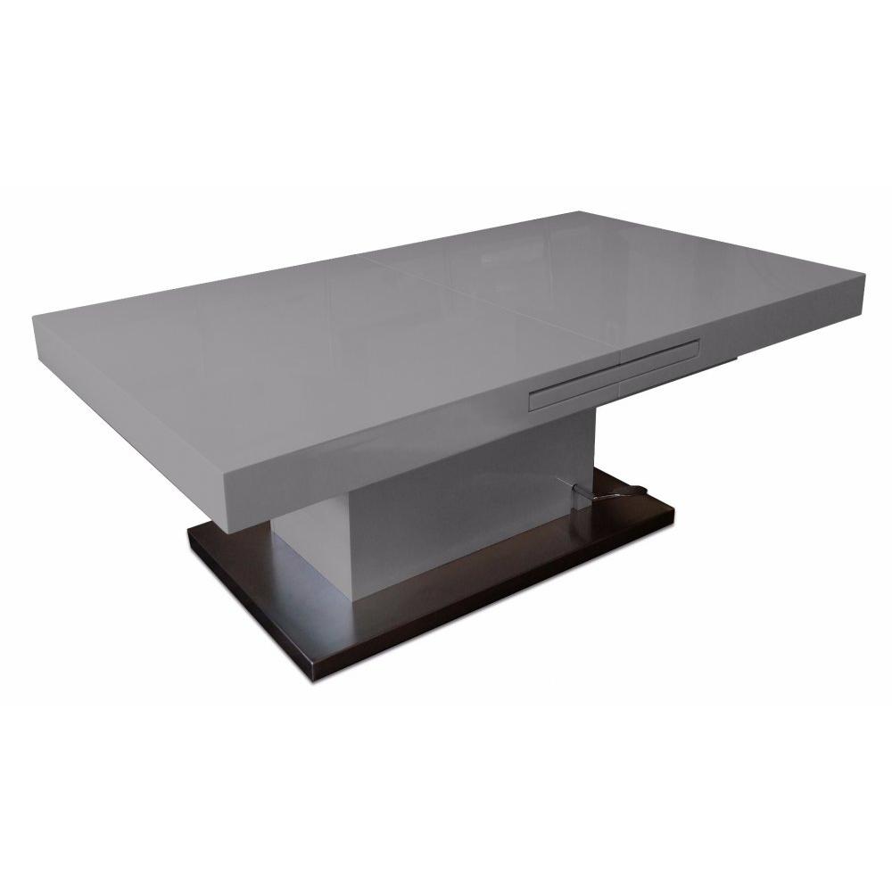 Table basse relevable extensible lift wood gris béton